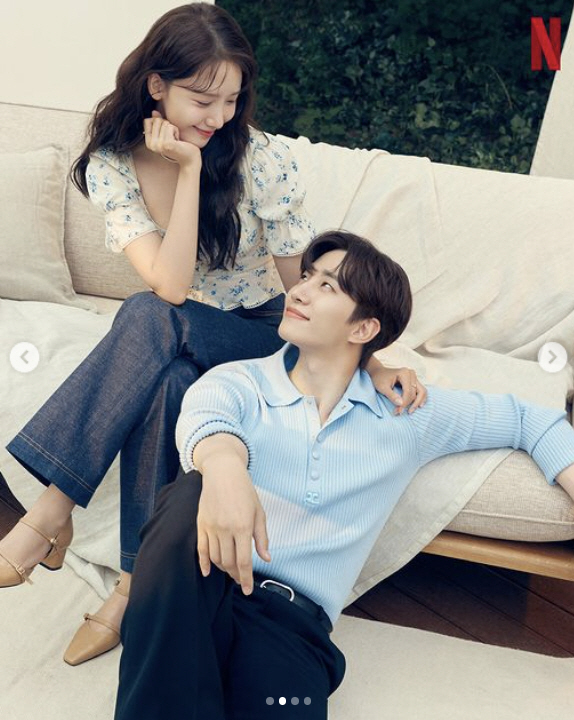 이준호♥임윤아, 이러니 열애설 나지..'꿀뚝뚝 눈빛+밀착 스킨십'