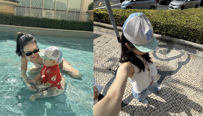 '금융인♥' 손연재, '1살 아들' 모자가 맞다니..마카오 빛낸 요정 미…
