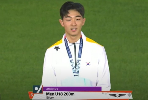 전채민, U18 아시아육상선수권 남자 200ｍ 은메달 획득
