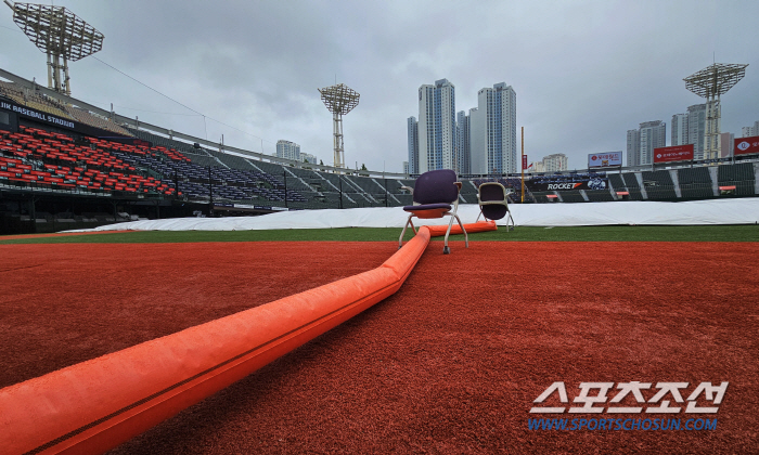 'DH 1st Game Rain Cancellation'Sajik Stadium stopped due to heavy rain, Kim Kyung-moon-Kim Tae-hyung'Four-day contest'