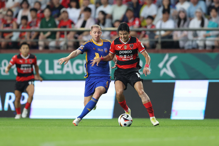 '1 minute 39 seconds'Hong Yun-sang-goal, the stream has changed'East Coast Derby'Pohang overpowered Ulsan 2-1 → Failed to recapture the lead