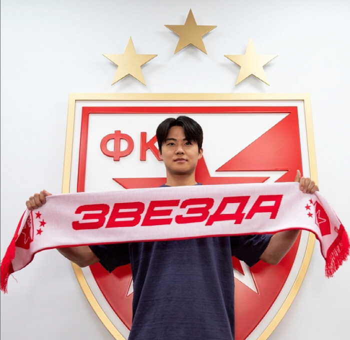 'There's another Korean player here.' Seol Young-woo joins Zvezda officially → Welcome wave contract period '31', Bae No. 66