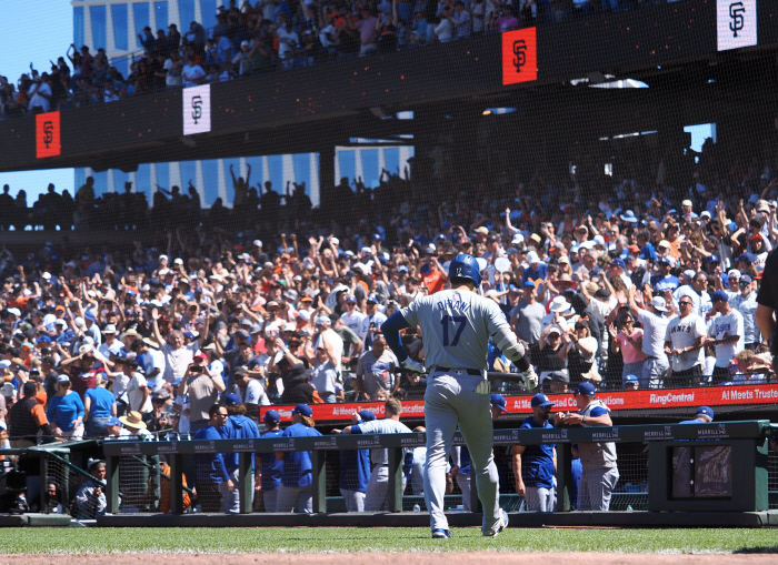 SF fans dying of Ohtani strikeouts, hitless 3K in 5 at-bats, beaten by 30-year-old rookie...LAD 4-10 SF