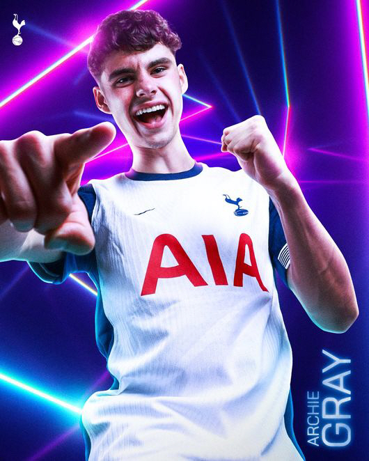  Tottenham's first recruit is an 18-year-old supernova...'70 Billion Big Deal' Gray, 6-Year Contract  Number 14