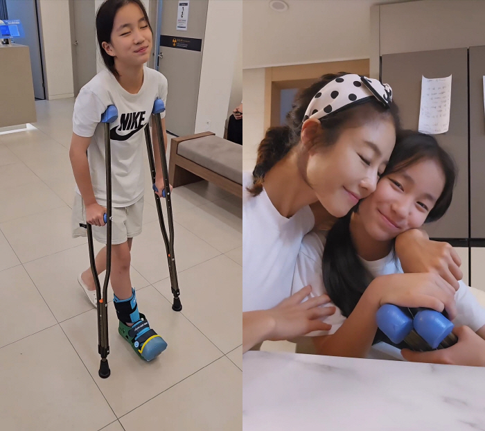 Lee Ji-hyun must have been heartbroken by the news of her daughter's ankle injury. 'Thank God it's this big.'