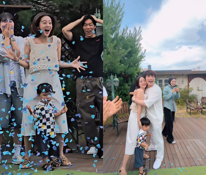 'Pregnancy' Woo Hye-rim ♥ Shin Min-cheol, second son, is also thrilled with the beautiful Gender Reville party