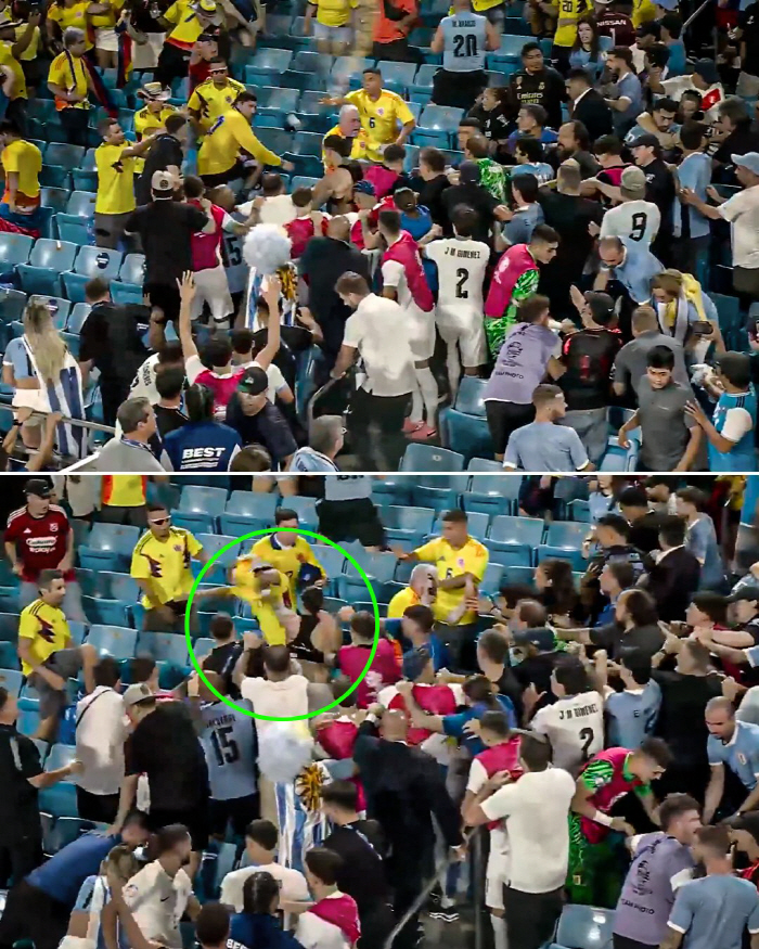 Is this a soccer player or a gangster...Liverpool's main striker tries to assault after storming the stands