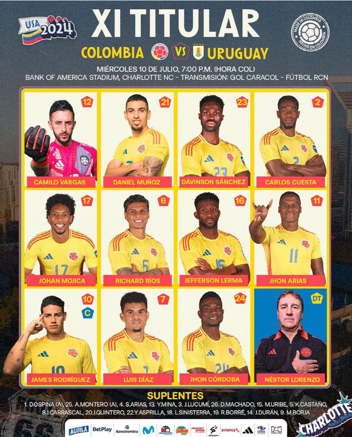 'Messie, get out of here!' Columbia defeated Uruguay 1-0 in 28 games to advance to the Copa America final for the first time in 23 years...'6Help'Hames, a new tournament record