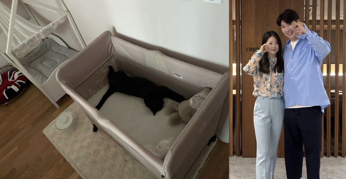 ''54-year-old dad-to-be' Park Soo-hong is happy to see the baby bed he bought in advance 'Dahong, that's his brother's.'