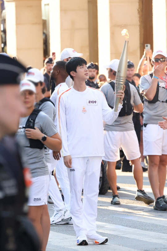 BTS Jin, '2024 Paris Olympics' Torch Relay''Glory to Participate in a Meaningful Moment'