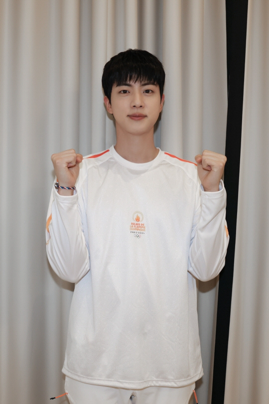 BTS Jin, '2024 Paris Olympics' Torch Relay''Glory to Participate in a Meaningful Moment'