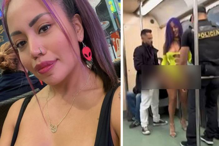 女 actors filming adult movies on the subway 'Evil'…The other man is the police