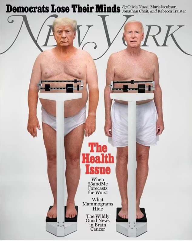 U.S. Presidential Candidate Biden and Trump Controversy Over Magazine Cover Wearing Only Underwear