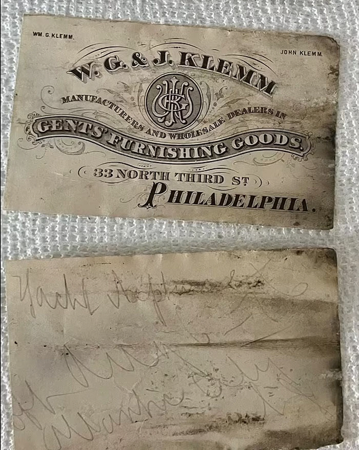 Memo found in vials along the waterfront, dated 1876 and presumed to be the 'world's best'