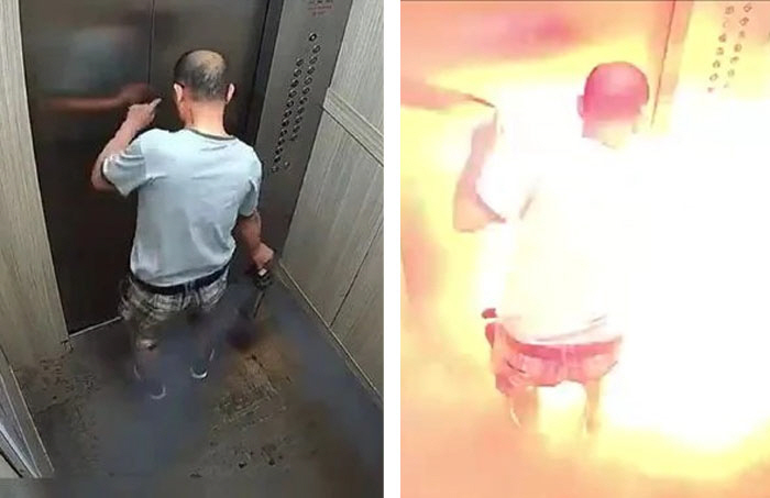 Electric bicycle battery explosion fire as soon as you get on elevator'shock'