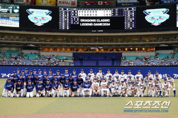 Sun Dong-yeol, a 61-year-old who returned to Chunichi 25 years ago, handled two hitters with seven pitches in the legend match, and Lee Jong-beom 'I was happy' 