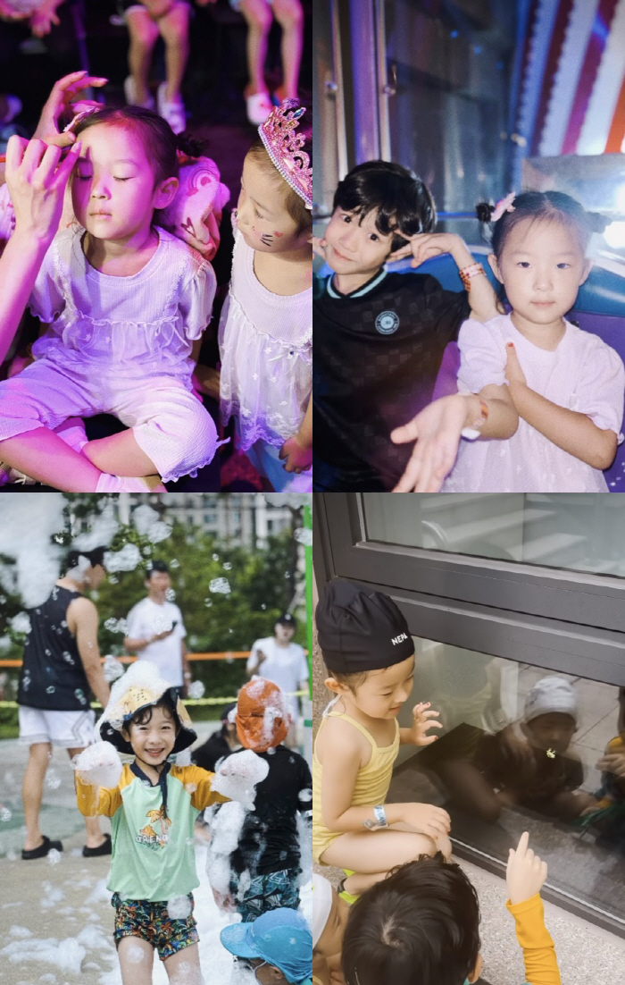 Yulhee met her three childrenan affectionate date