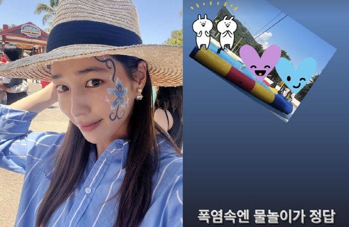 'Lee Byung-hun ♥' Lee Min-jung, playing in the water to avoid the heat wave..Looking at the stars 'Romantic Camping'