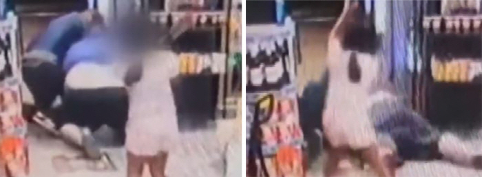 Fights with Dad Swinging his 8-year-old daughter's bat at the robber. 'Brave daughter.'