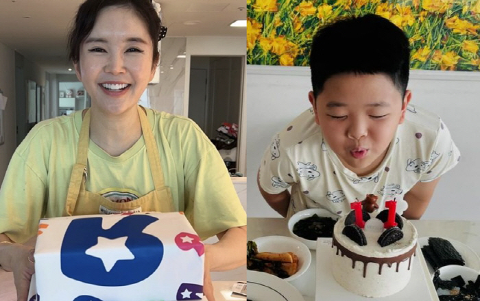 Jang Young-ran's 11-year-old birthday with his upper legs bent 'From birth, a pure son ♥'