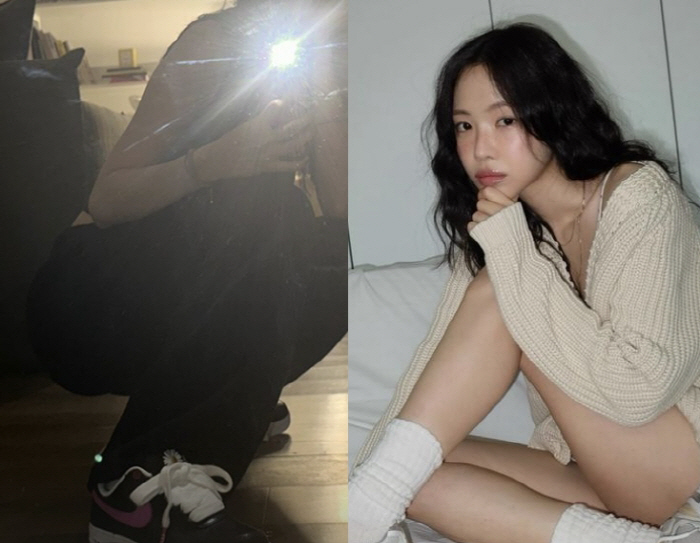 Son Na-eun of 'G-Dragon's best friend'G-D Sneakers'Showing off..He's got the tag himself 'Strong friendship'