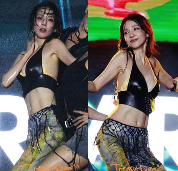 Sandara Park ripped Singapore's water balm..Take control of the stage with sexy beauty