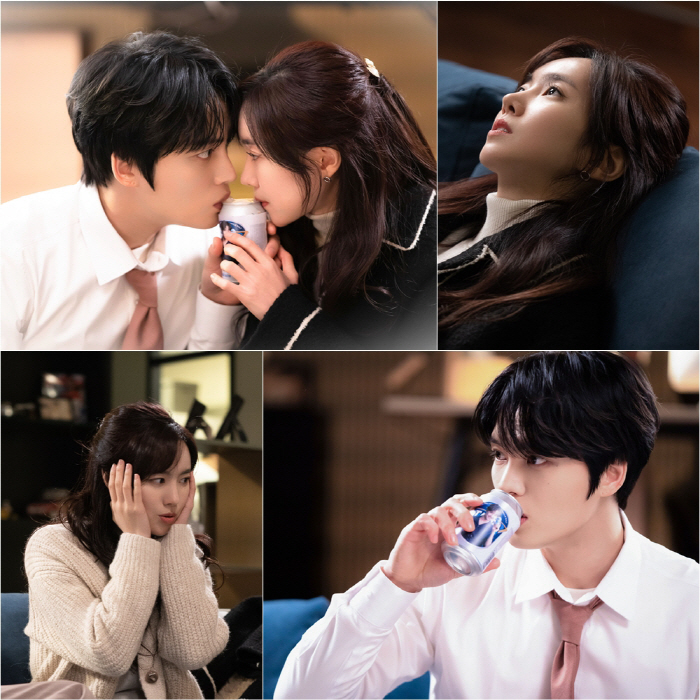 Kim Jae-joong ♥ Jin Se-yeon 'Beer kiss 'Surprised..3cm lip distance 'Heartbeat' (Bad memory eraser) 