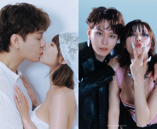 Hyuna ♥ Yong Junhyung, is this a wedding pictorial? An unconventional concept that goes back and forth between pure and sexy. 