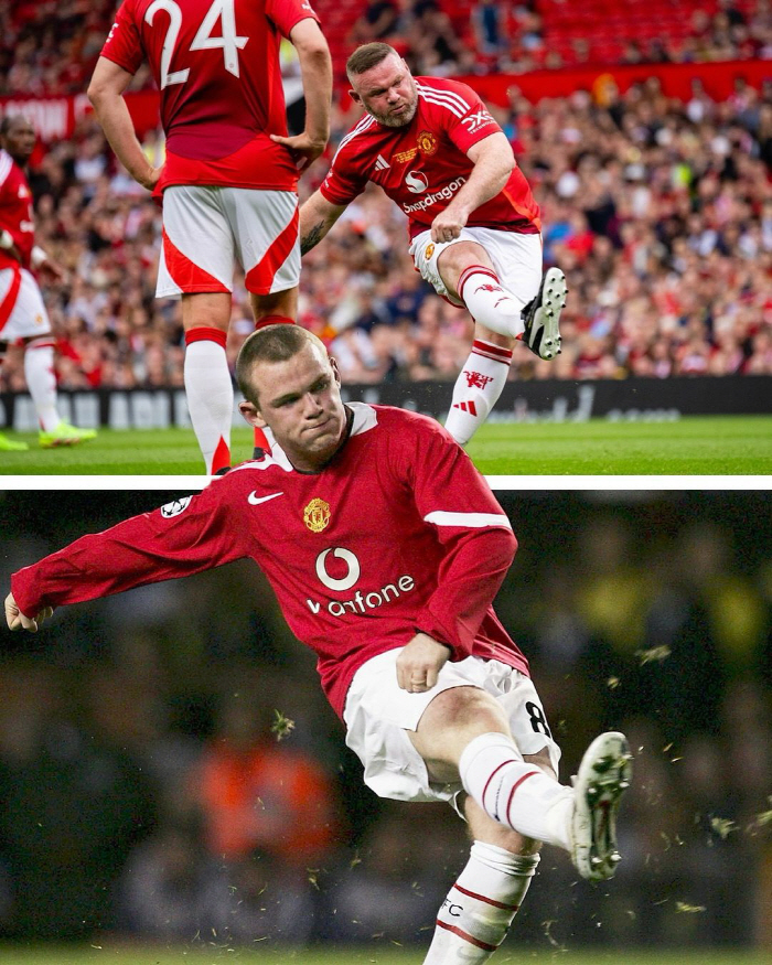 I can't believe he got a free kick with that belly fat...Rooney, class is forever