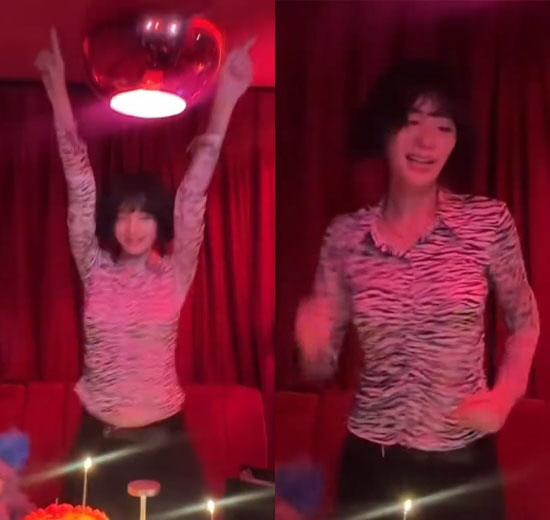 Nana, sexy pelvic dance in the red room, candlelighting '33 years old, I lived a good life'