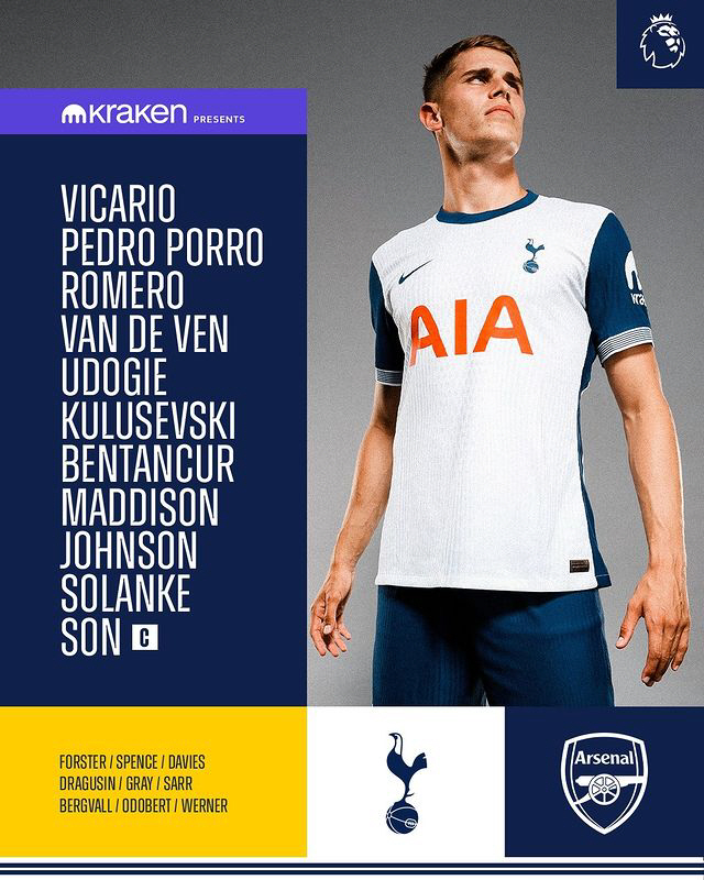 Son Heung-min is starting the North London derby! Tottenham announces starting list against Arsenal 'Solanke  Van Der Penn return'...Injury ward Arsenal power leak severe!