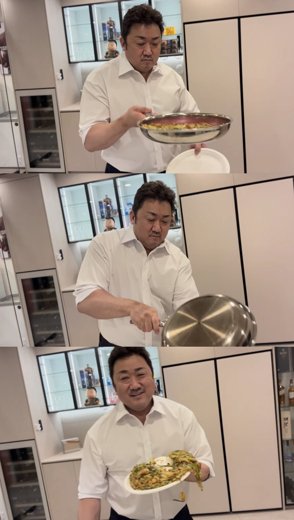 Ma Dong-seok, a cutthroat Chuseok greeting..No, I'm making jeon.'