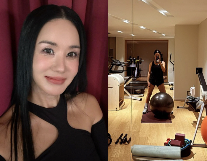 Uhm Jung-hwa works out hard even at home on Chuseok, which is a high-e ...