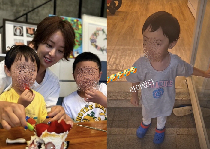 Hwang Jung-eum, who became a 'single mom', was moved by her growing son. 'He grew a lot.'