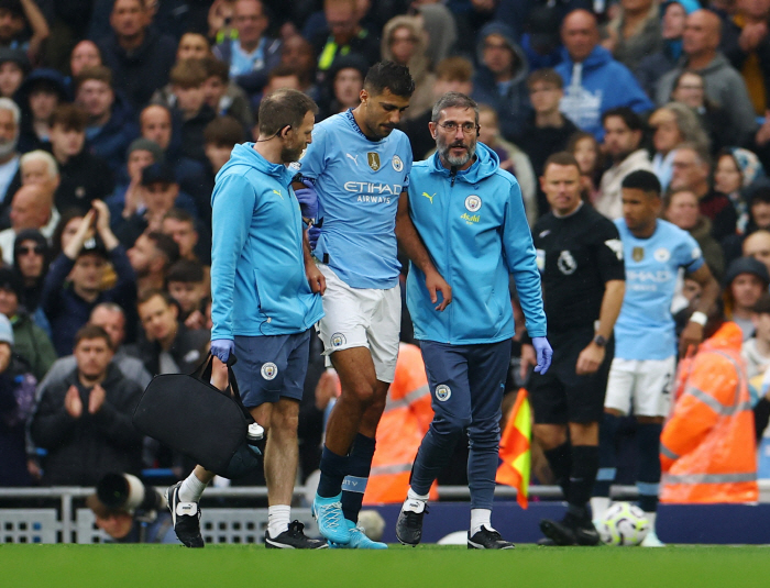 Man City is on the verge of losing five games in a row...'Core MF' Rodri ruptures cruciate ligament'Season Out Likely'