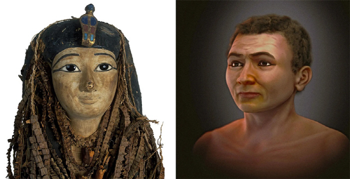 Digital reproduction of Egyptian pharaoh's face 3500 years ago