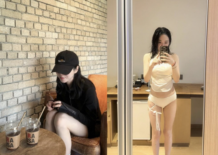 'AOA Leave' Kwon Min, a swimsuit selfie with scars exposed..I'm too thin