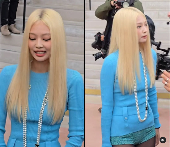 CHANEL GIRL'JENNIE, super-mini hot pants with extreme blonde hair