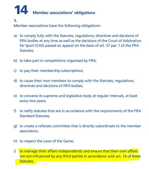 'KFA sanctions in case of third-party intervention' A warning notice has already been sent immediately after FIFA-AFC National Assembly questions