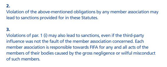 'KFA sanctions in case of third-party intervention' A warning notice has already been sent immediately after FIFA-AFC National Assembly questions