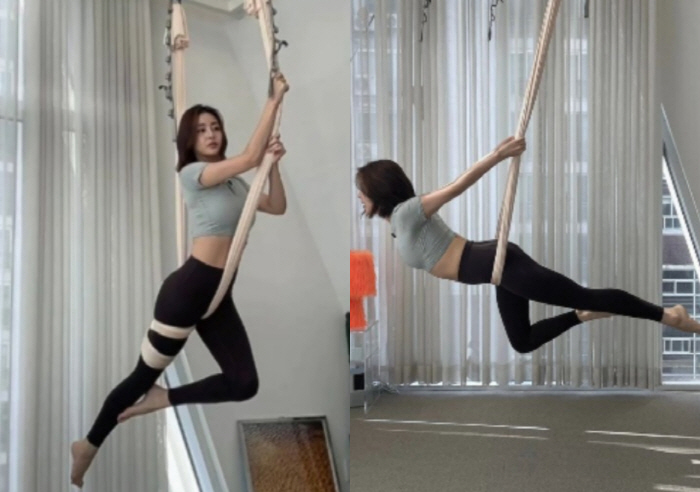  Kang So-ra reveals her body that has been strengthened by flying yoga and admires her balance