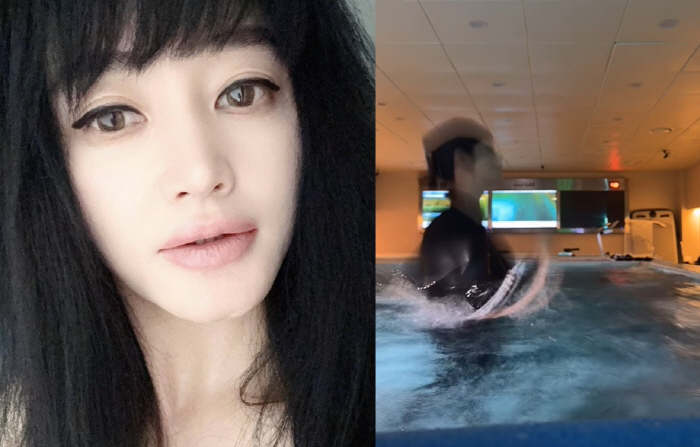 ''54 years old' Kim Hye-soo's secret to staying in shape 'Amazing amount of exercise '...Super focused running in the water