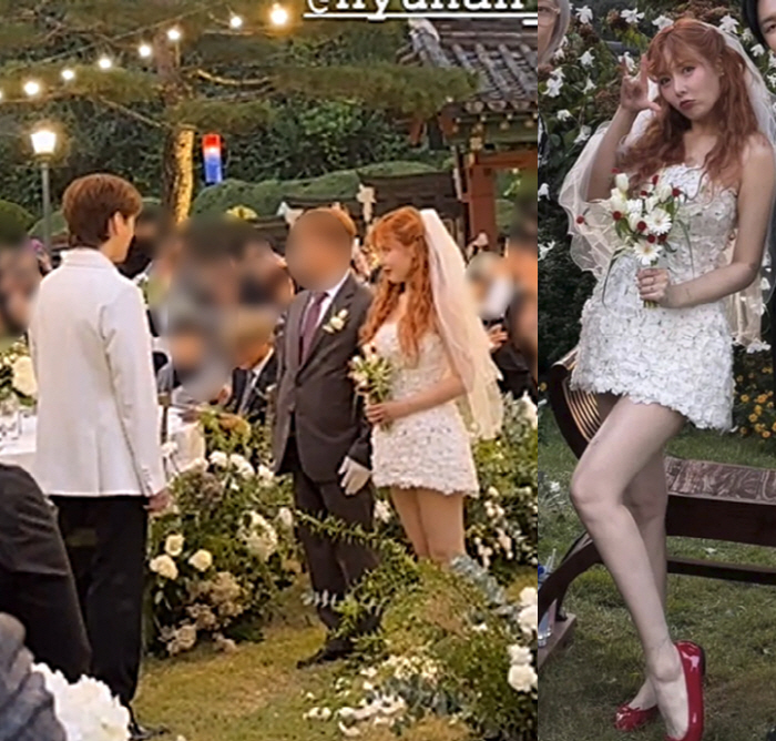 Hyun-ah, the bride enters wearing a 'super-mini wedding dress'...♥ Yong Jun-hyung is married today (11th) 