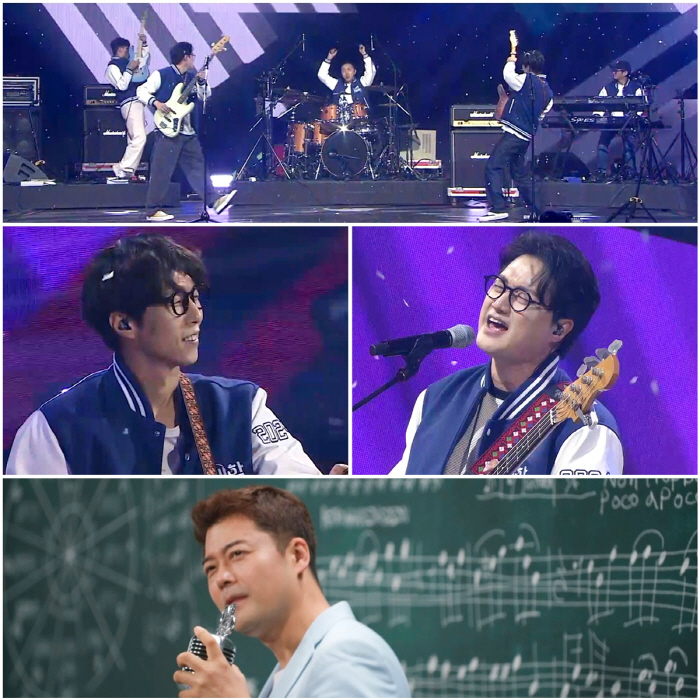 Yonsei University's Jeon Hyun-moo and KAIST Peppertons meet in their 40s wearing 'over sleep' and youth cheering song (TV Chosun University Song Festival)