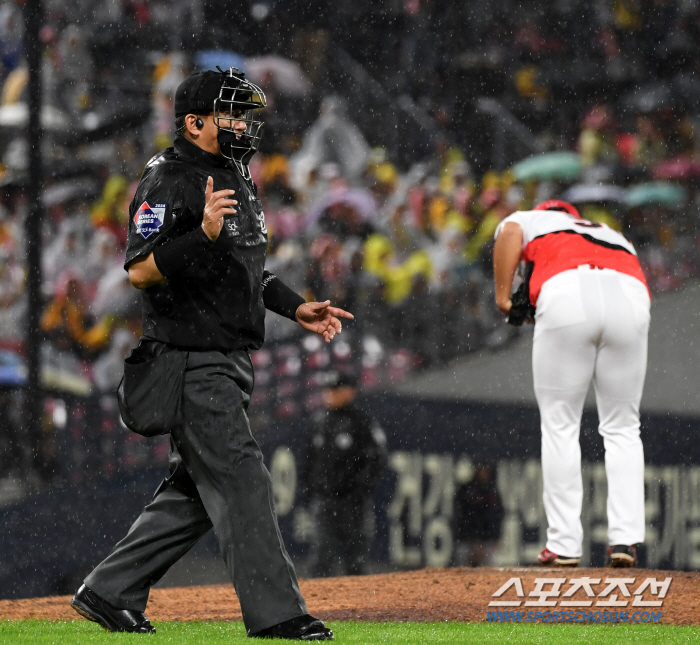 Game 1 of the suspension of the 6th inning due to rain, if it ends like this, Samsung won't win, why? 