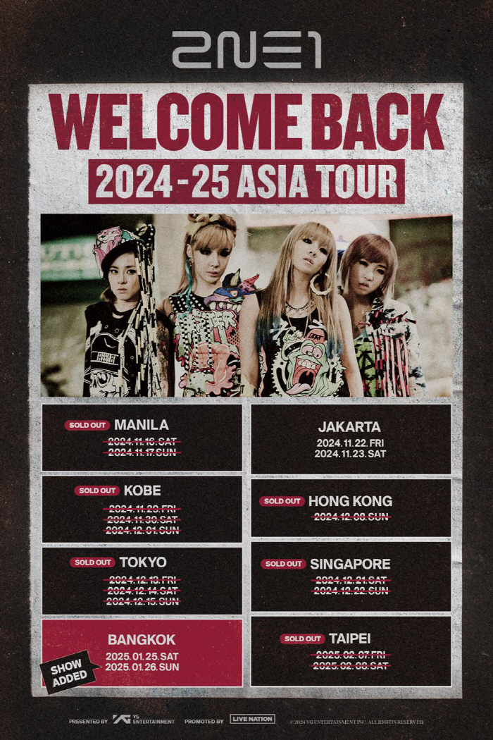  2NE1, 亞 Tour Bangkok is also popular worldwide