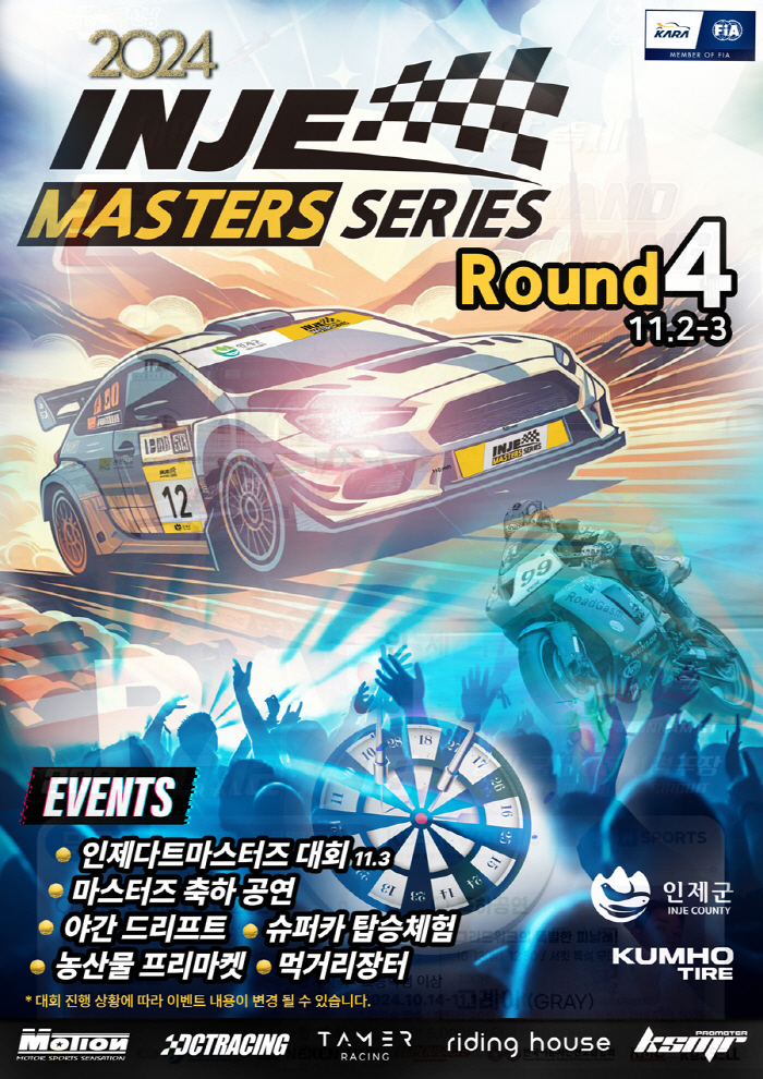 Comprehensive Motorsport Festival 'Inje Masters Series' to be held on November 2-3 in the last round of this year