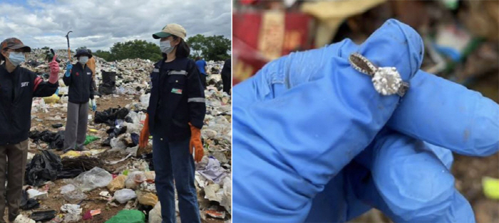 Discovered a dumpster in 30 hours after accidentally throwing away a diamond ring. 'It's amazing how you deal with it.'