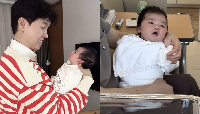 Park Soo-hong ♥ Kim Daye's daughter, dark eyebrows  unique long legs 'Best newborn ever'