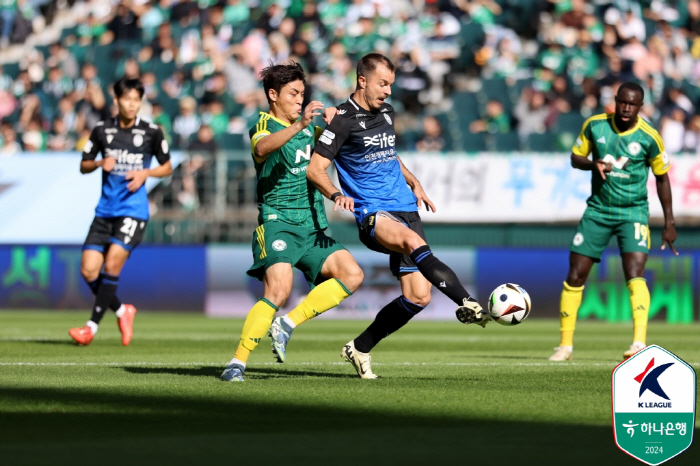 The result of Jeonbuk-Incheon's destruction match is 0-0'The ranking and the point difference remain the same'